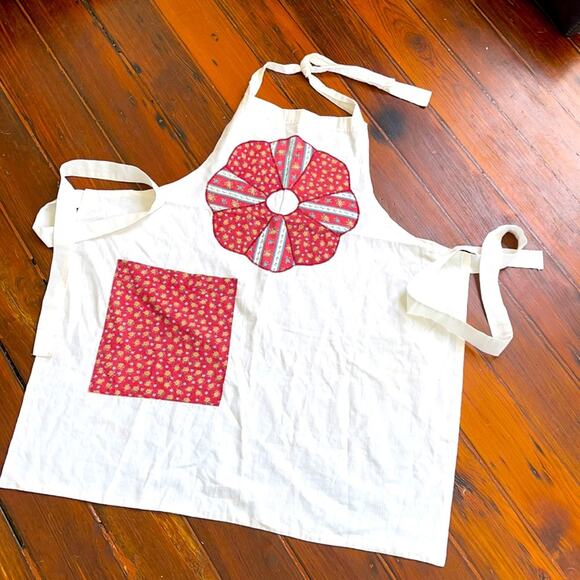 Vintage handmade quilt appliqué kitchen cooking craft apron - Picture 1 of 3